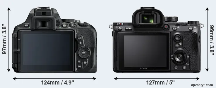 Comparison D5600 or A7R III rear