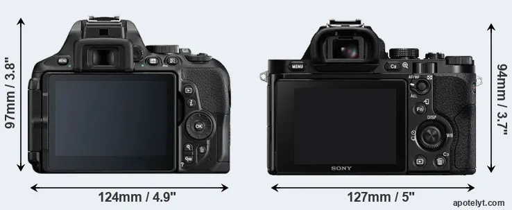 Comparison D5600 or A7R rear