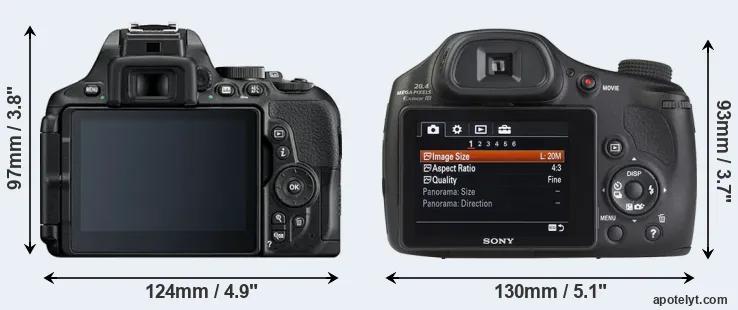 Comparison D5600 or HX350 rear