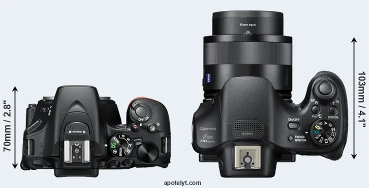 Compare D5600 versus HX400V top