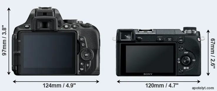 Comparison D5600 or NEX-6 rear