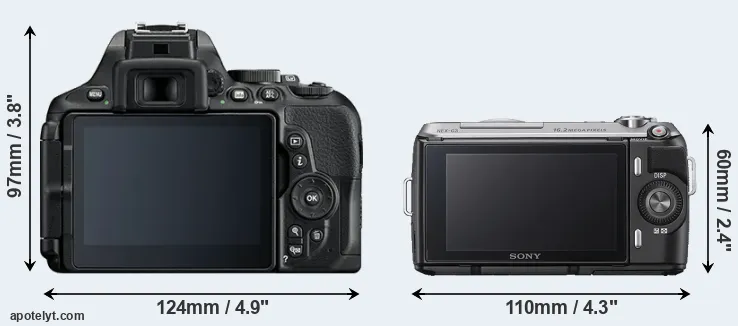 Comparison D5600 or NEX-C3 rear