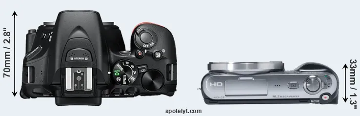 Compare D5600 versus NEX-C3 top
