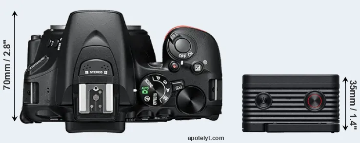 Compare D5600 versus RX0 II top