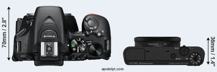 Compare D5600 versus RX100 top