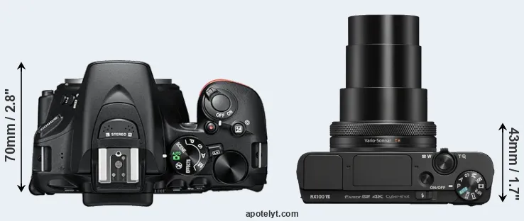 Compare D5600 versus RX100 VII top