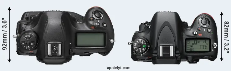 Compare D6 versus D610 top