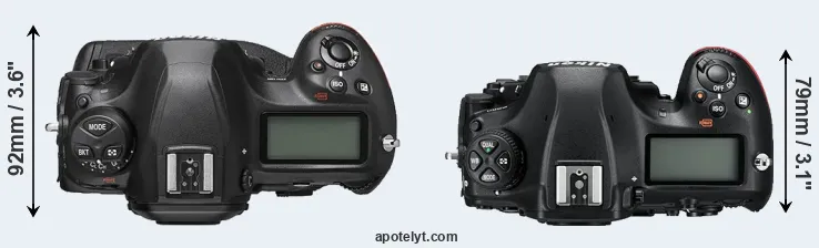 Compare D6 versus D850 top