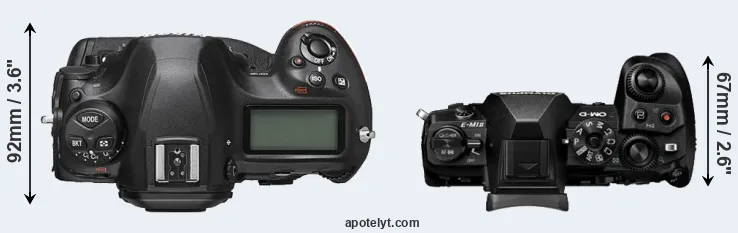 Compare D6 versus E-M1 II top