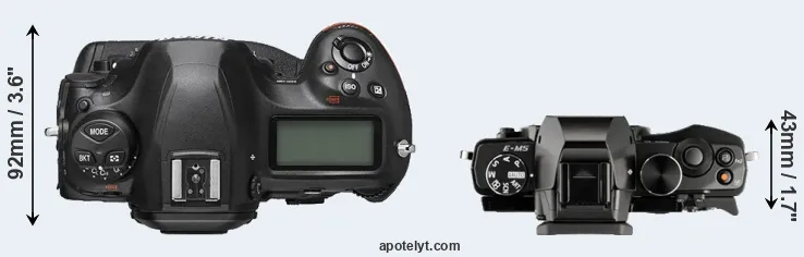Compare D6 versus E-M5 top