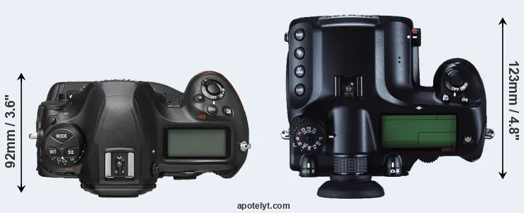 Compare D6 versus 645Z top