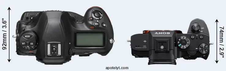 Compare D6 versus A7R III top