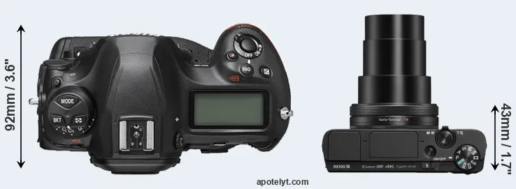 Compare D6 versus RX100 VII top