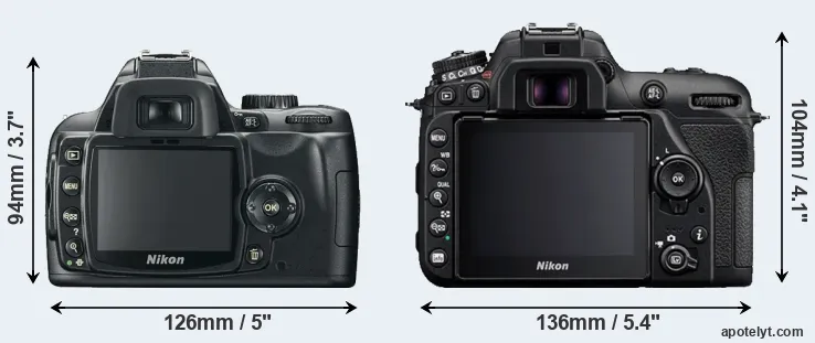 Comparison D60 or D7500 rear