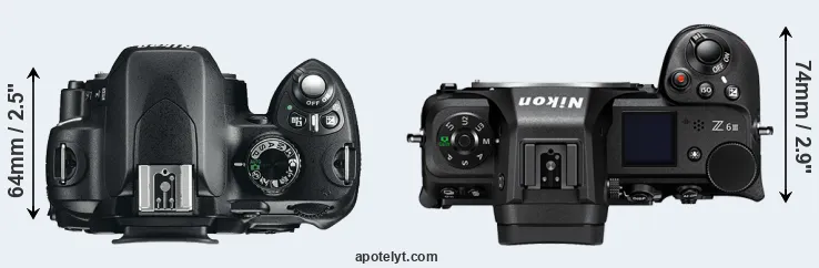 Compare D60 versus Z6 III top