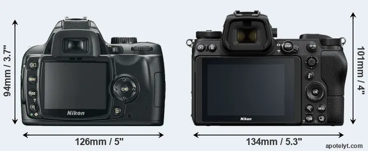 Comparison D60 or Z6 rear