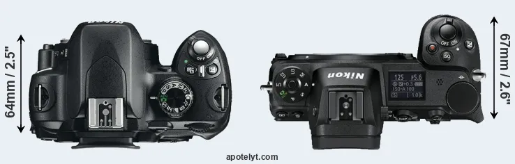 Compare D60 versus Z6 top