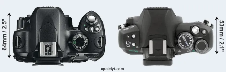 Compare D60 versus E-400 top