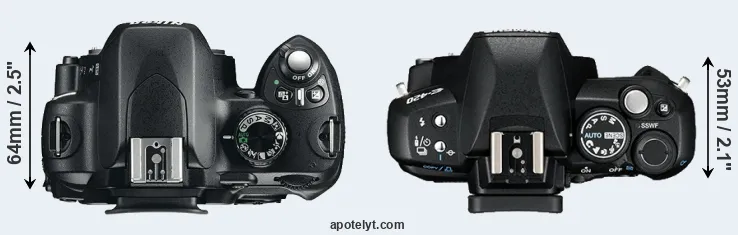 Compare D60 versus E-420 top