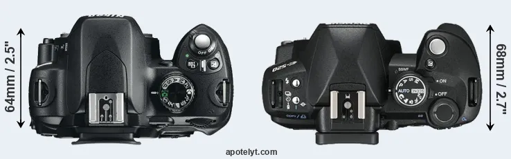 Compare D60 versus E-520 top
