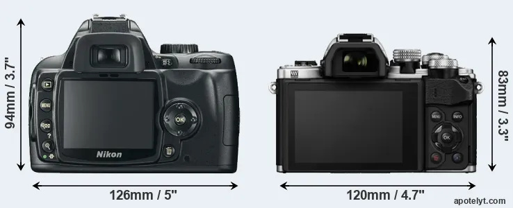 Comparison D60 or E-M10 II rear