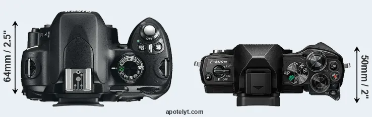 Compare D60 versus E-M10 III top