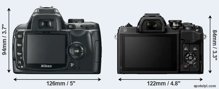Comparison D60 or E-M10 IV rear