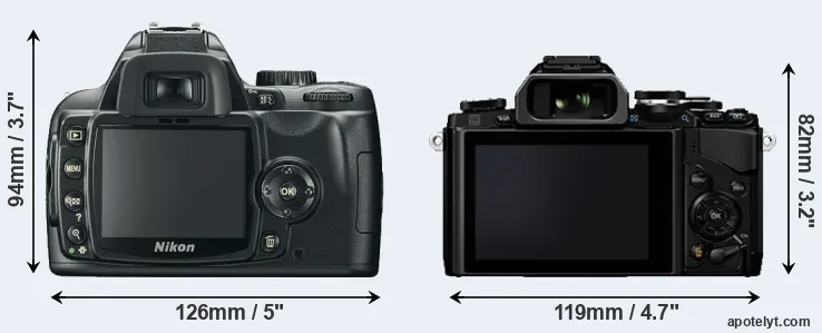 Comparison D60 or E-M10 rear