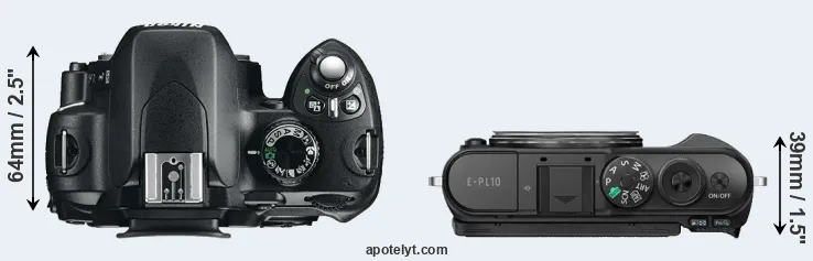 Compare D60 versus E-PL10 top