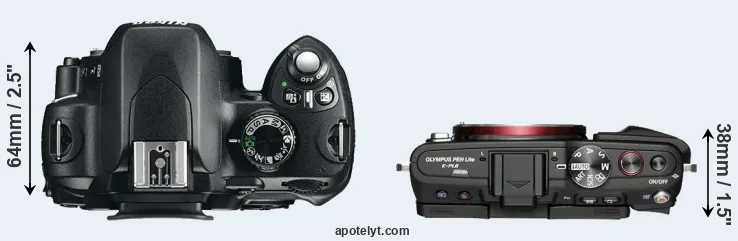 Compare D60 versus E-PL6 top