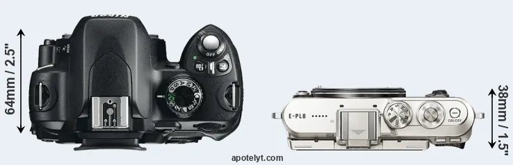 Compare D60 versus E-PL8 top