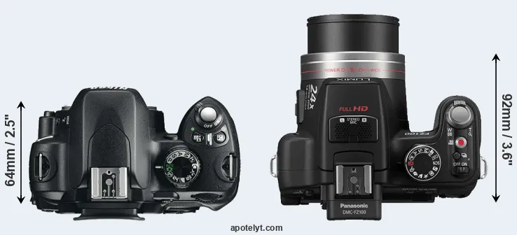 Compare D60 versus FZ100 top