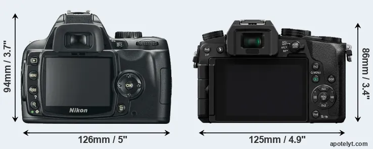 Comparison D60 or G7 rear