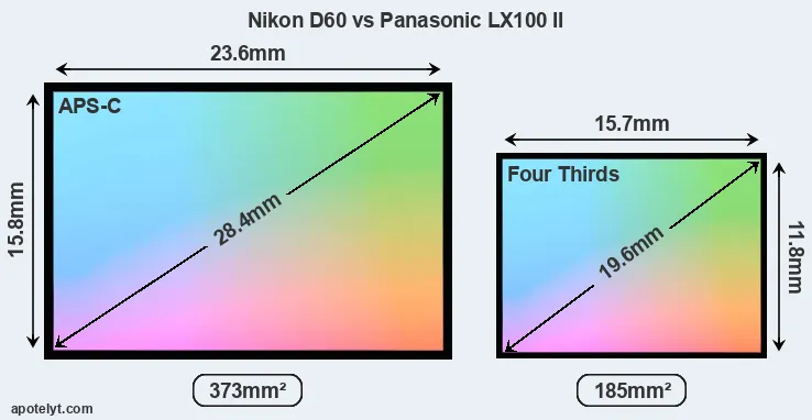 Nikon D60 and Panasonic LX100 II sensor measures