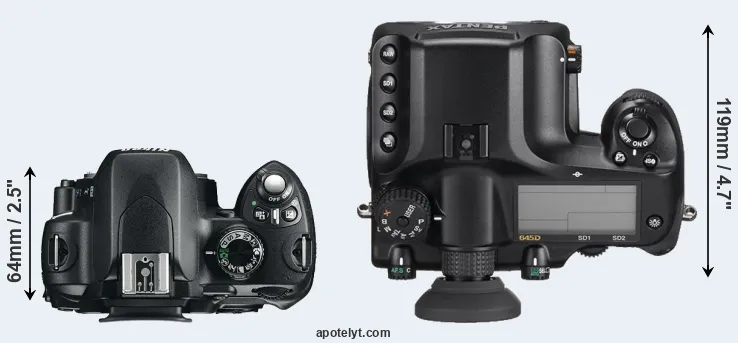 Compare D60 versus 645D top