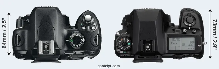 Compare D60 versus K-5 top