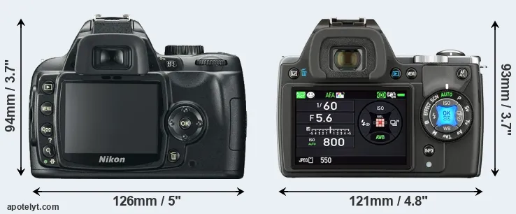 Comparison D60 or K-S1 rear
