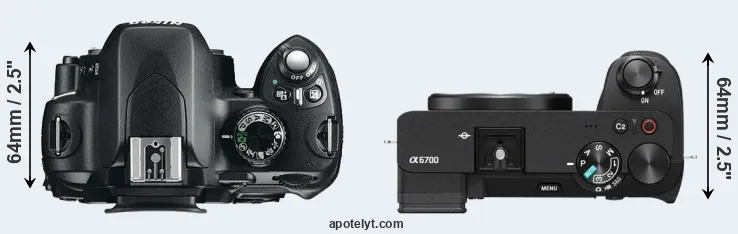 Compare D60 versus A6700 top