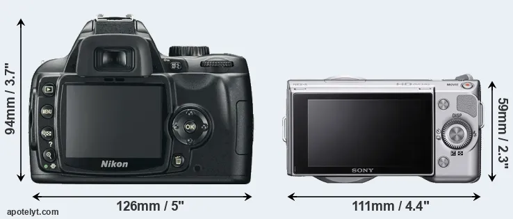 Comparison D60 or NEX-5 rear