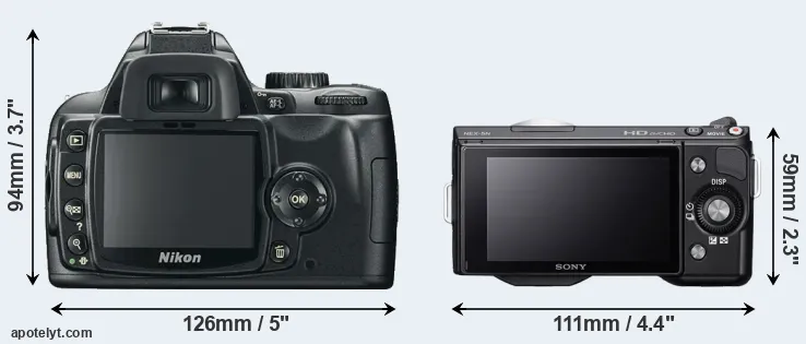 Comparison D60 or NEX-5N rear