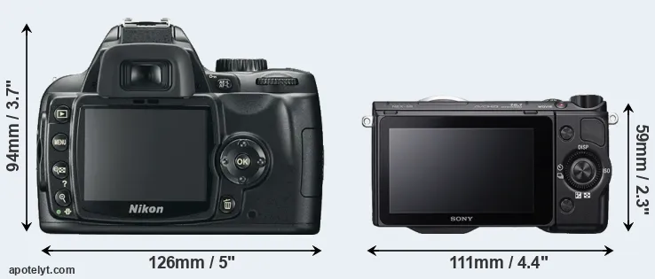 Comparison D60 or NEX-5R rear