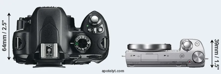Compare D60 versus NEX-5T top