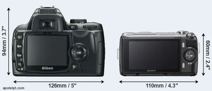 Comparison D60 or NEX-C3 rear
