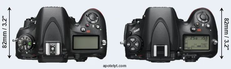 Compare D600 versus D800 top