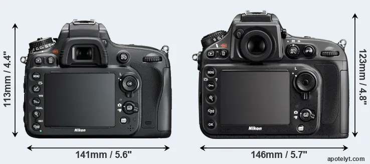 Comparison D600 or D800E rear