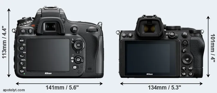 Comparison D600 or Z5 rear