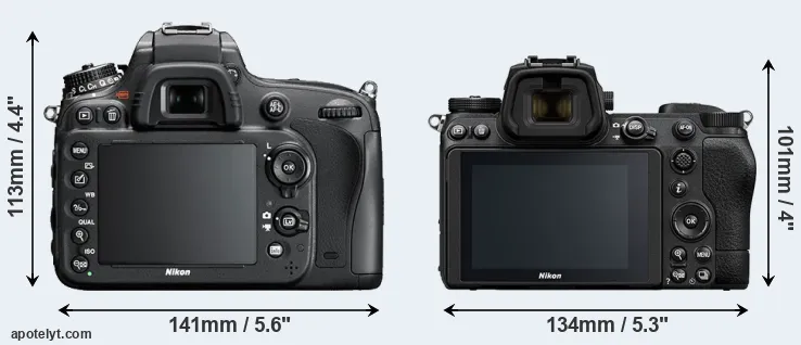 Comparison D600 or Z6 II rear