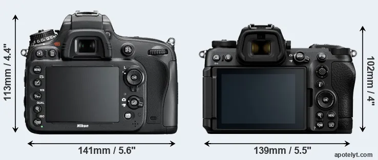 Comparison D600 or Z6 III rear