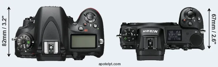 Compare D600 versus Z6 top