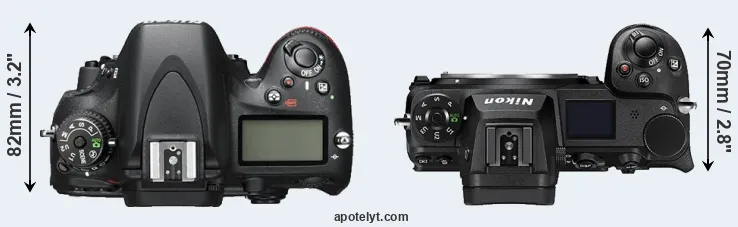 Compare D600 versus Z7 II top
